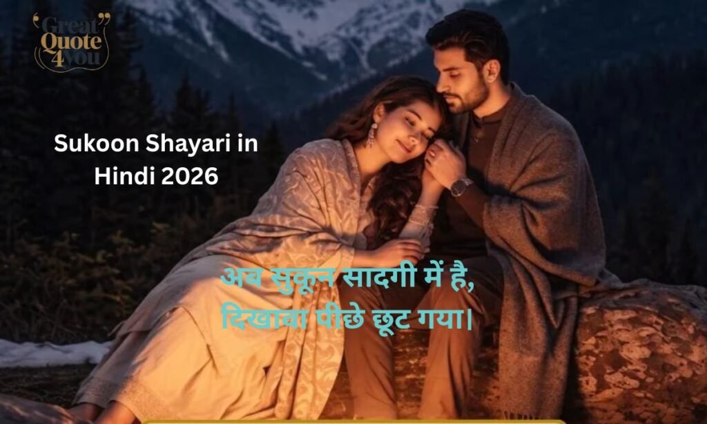 Sukoon Shayari in Hindi 2026